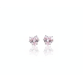 Brinco ponto de luz zirconia coração 5x5 colorido